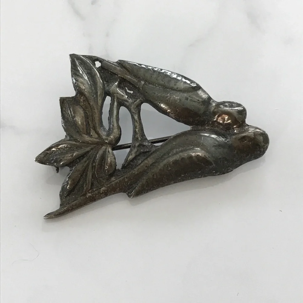Vintage Sterling Silver Bird Brooch